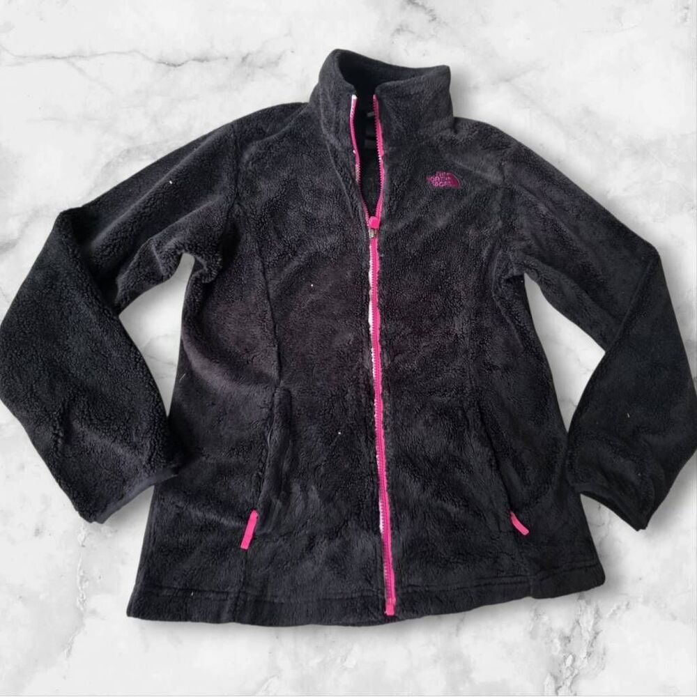 North Face Black & Pink Girls XL Full Zip Jacket